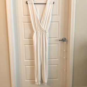 White spandex jumpsuit